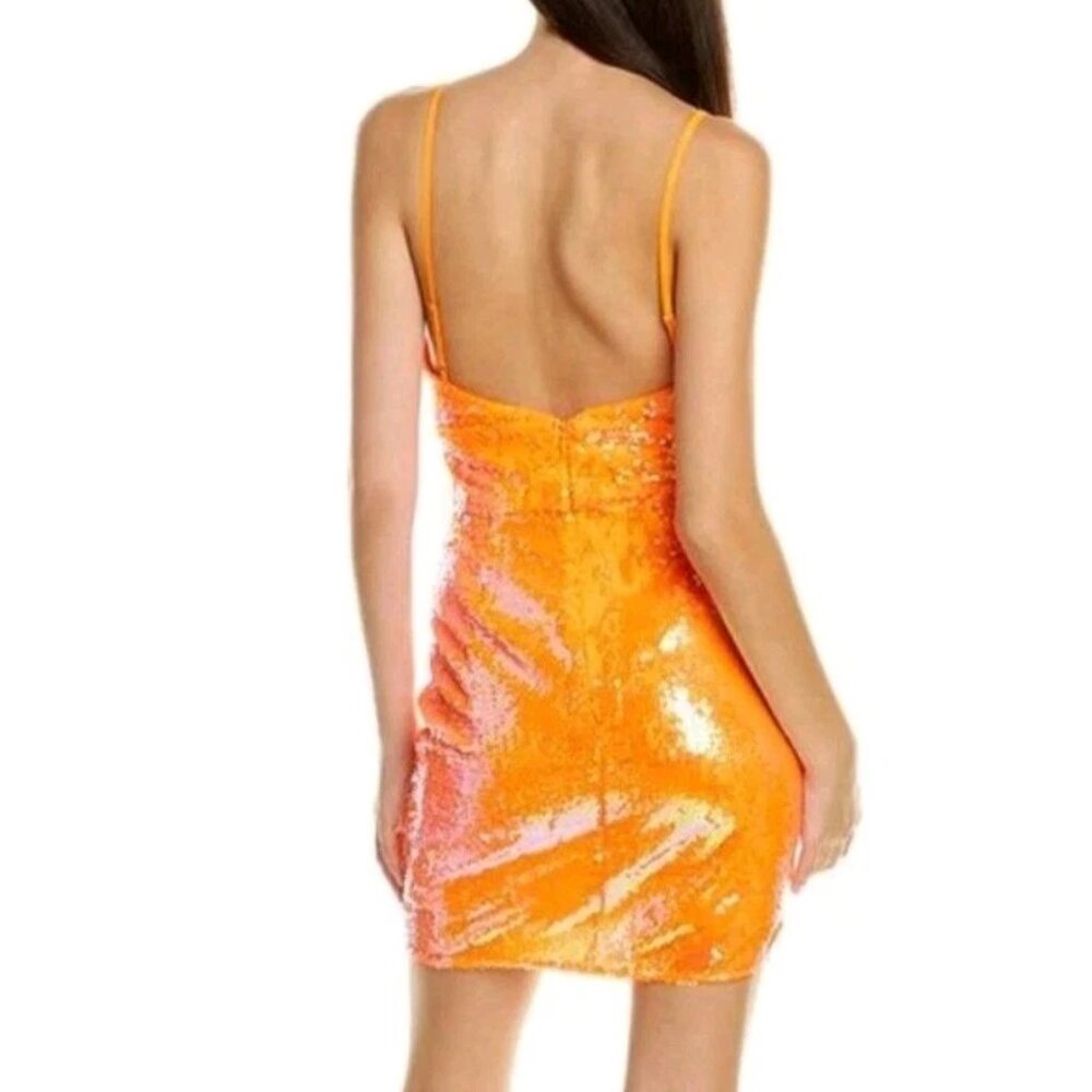 Hutch Zuri Orange Sequin Mini Dress - Picture 2 of 7
